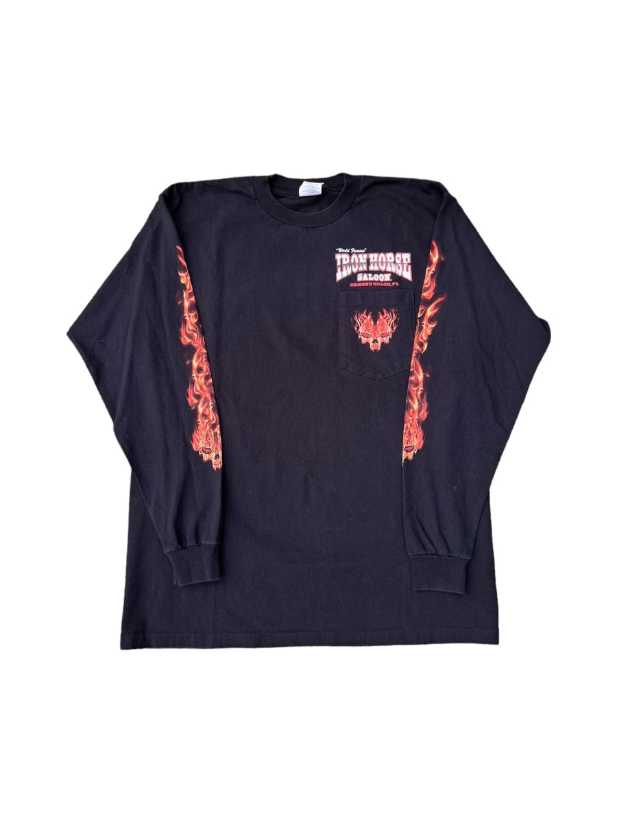 2008 iron horse saloon bike week long sleeve tee (large)