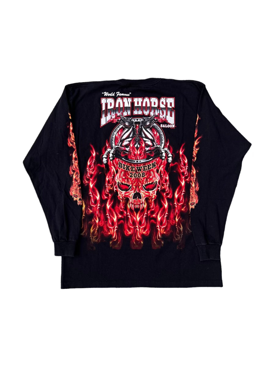 2008 iron horse saloon bike week long sleeve tee (large)