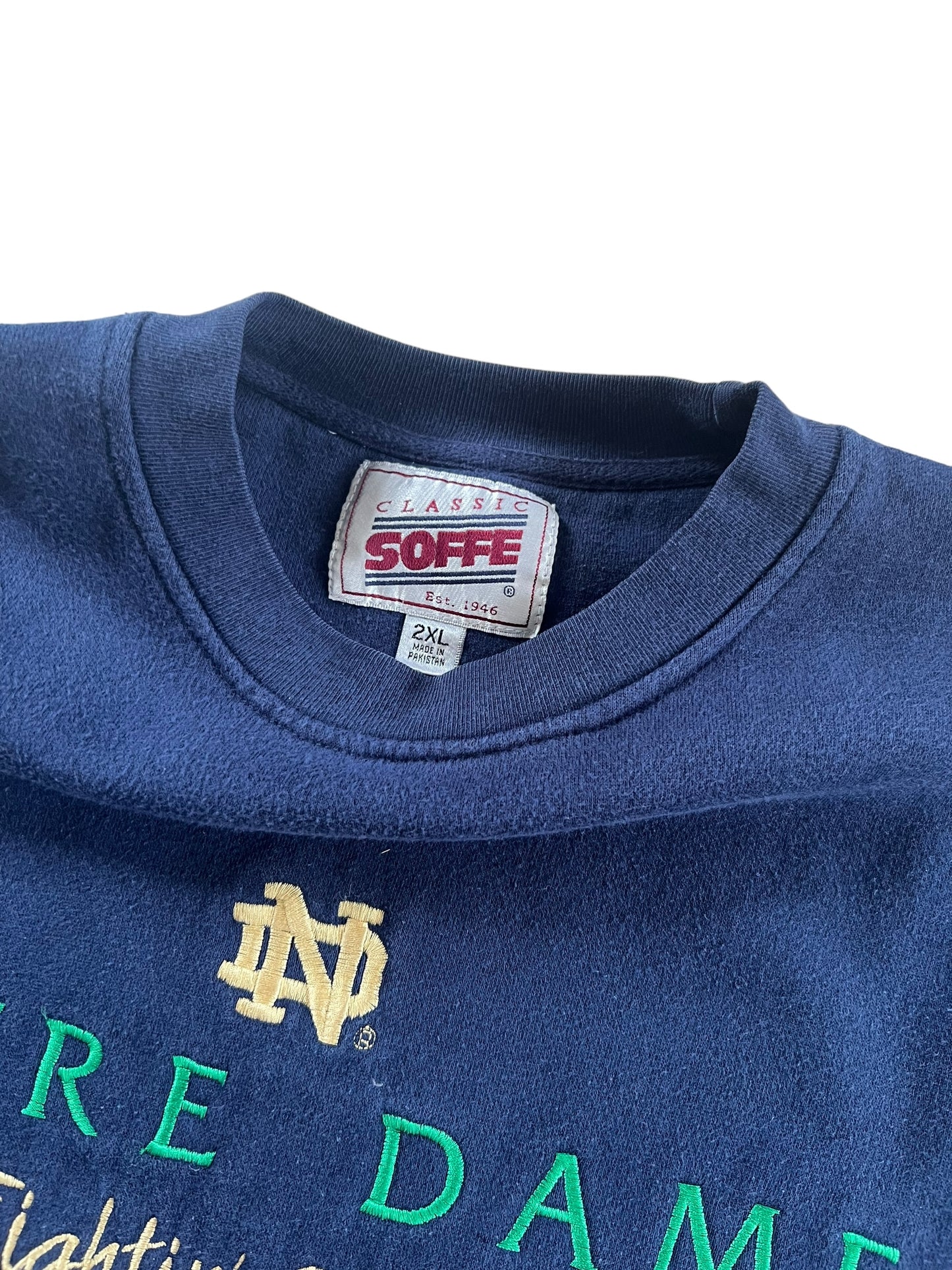 notre dame crewneck sweatshirt (tagged xxl, fits like xl/xxl)